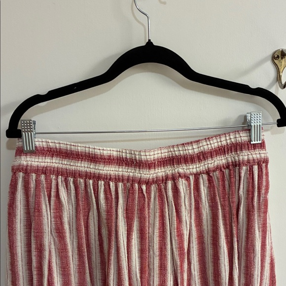 Max Studio Red and White Striped Midi Skirt in Sz L - Picture 6 of 9